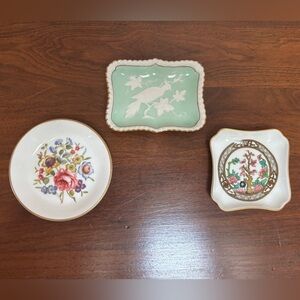 Set of Three Bone China Trinket/Pin Dishes.
